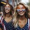 Star-Sunglasses 2pcs Patriotic Rimless Star Shaped Sunglasses Party Wearables 4th of July